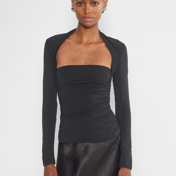 Aritzia Black Contour Flourish Long Sleeve Top - Picture 4 of 4